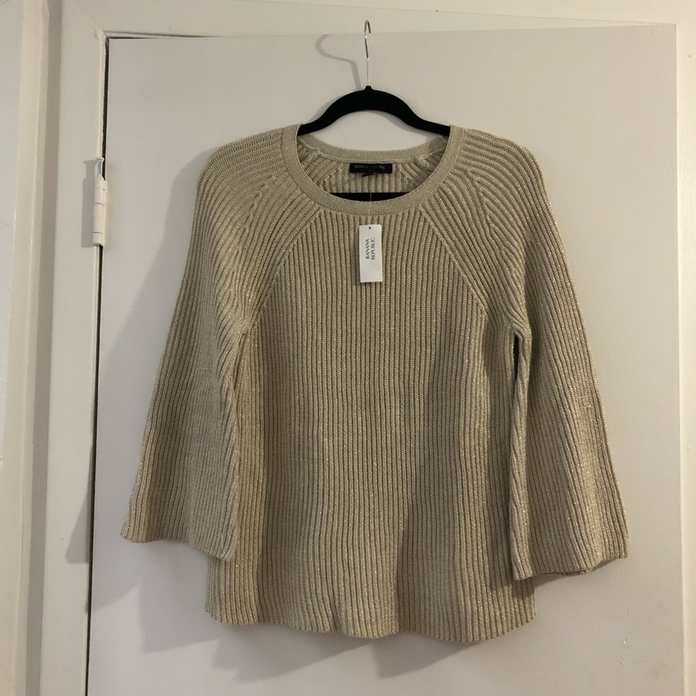 Banana Republic gold thread sweater Pullover Bell